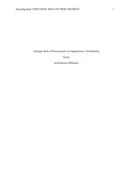 strategic role of procurement on organizations