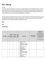 pce i - video log directions: you must log a min