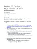 lecture 05: designing organisations (14 feb) what