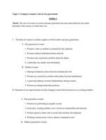 topic 1 : c ompare womens role in two generatio