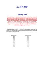 stat 200  spring 201 6 please answer all 10 qu