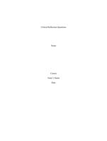 Critical Reflection Questions