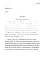 Speech Analysis Martin Luther King Jr. I Have a dream