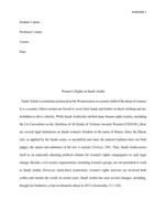 critical Analysis of Womens Rights in Saudi Arabia