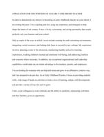 Cover letter for the application of position of an early childhood teacher