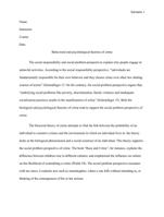 Explain how a biological theory would support social problems