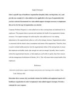 Select a specific type of healthcare organization (hospital