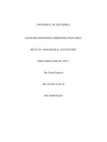 BUS 5110  Managerial Accounting - Discussion Forum Unit 7