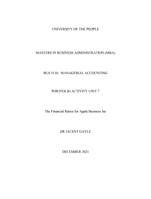 BUS 5110  Managerial Accounting - Portfolio Activity Unit 7