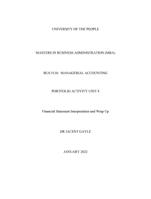 BUS 5110  Managerial Accounting - Portfolio Activity Unit 8
