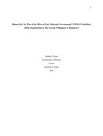 Effect of (Not) Following Governmental COVID-19 Guidelines within Organizations