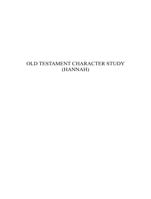 Old Testament Character Study: Hannah