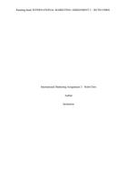 International Marketing assignment 2: Ruth Chris