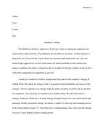 Assignment for Southwest Airlines