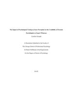 The Impact of Psychological Testing on Juror Perception on the Credibility of Forensi