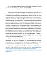 How do leaders and administrators affecting the organization?