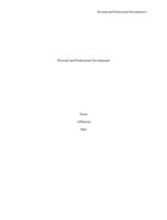 Personal and Professional Development