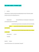 NSG 6005 WEEK 2 PHARM QUIZ questions and Answers Latest updated,100% CORRECT
