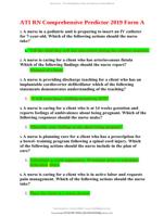 ATI RN Comprehensive Predictor 2019 Form A { 180 QUESTIONS AND ANSWERS }GRADED A