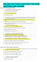 NSG 6005 Advanced Pharmacology FINAL EXAM TEST BANK QUESTIONS AND ANSWERS
