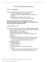 SPH 117 Bowling Final Exam Review