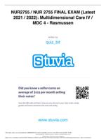 NUR 2755 Multidimensional Care IV  MDC4 FINAL EXAM