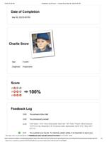 Feedback Log & Score  Charlie Snow Mar 08, 2022