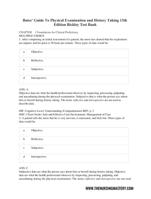 Test Bank Bates Guide To Physical Examination and History Taking 13th Edition Bickley