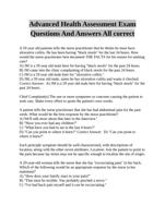 Advanced Health Assessment Exam Questions And Answers All correct