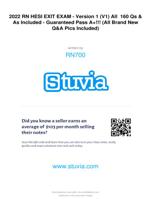 RN HESI EXIT EXAM - Version 1 (V1) All  160 Qs &As Included - Guaranteed Pass A+!!! (All Brand NewQ&A Pics Included)