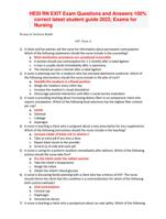HESI RN EXIT Exam Questions and Answers 100% correct latest student guide 2022, Exams for Nursing