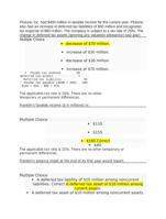 Plutonic Inc. had $400 million in taxable income for the current year. Plutonic also had an increase in deferred