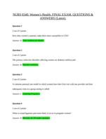 NURS 6540: Women's Health. FINAL EXAM. QUESTIONS &ANSWERS (Latest)