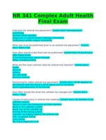 NR 341 Complex Adult Health Final Exam
