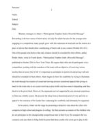 Rhetoric strategies in Abates Participation Trophies Send a Powerful Message