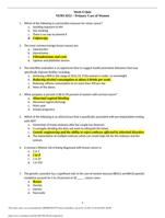 NURS 6551  Week 6 Quiz Primary Care of Women