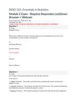 BIOD 121 Module 2 Exam - Portage Learning Essentials in Nutrition - 2022