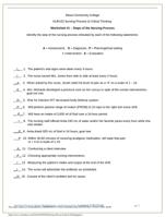 Mesa Community College NUR152 Worksheet #1  Steps of the Nursing Process
