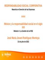 RESPONSABILIDAD SOCIAL CORPORATIVA Maestra en Derecho de las Empresas