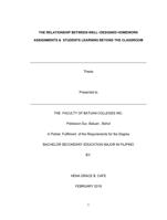 THE RELATIONSHIP BETWEEN WELLDESIGNED HOMEWORK ASSIGNMENTS &  STUDENTS LEARNING BEYOND THE CLASSROOM