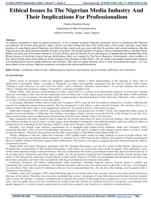 ETHICAL ISSUES IN THE NIGERIAN MEDIA INDUSTRY AND THEIR IMPLICATIONS FOR PROFESSIONALISM