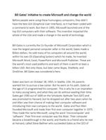 Bill Gates initiative to create Microsoft and change the world