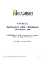 CHC30121 CHCECE036 2 Workplace Assessment V1.1