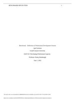 EAD 523 Week 5 assignment Benchmark Reflection of Professional Development Session