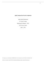 Marketing for Managers  7B12 Apple Company Best Practice Assignment