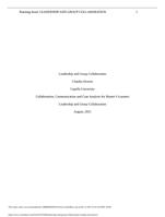 NURSE NHS-FPX500 Leadership and Group Collaboration - Capella University