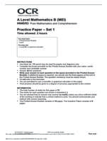 OCR A Level Mathematics B (MEI)H640/03 Practice Paper  Set 1 (2017) Pure Mathematics and Comprehension