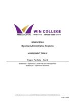 BSBOPS503 Develop Administrative Systems ASSESSMENT TASK 2 Project Portfolio  Part 2