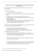 CHMN 201: Introduction to Church Ministries  Church Discipline and Membership Quiz Study Guide