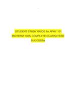STUDENT STUDY GUIDE for APHY 101 MIDTERM 100% COMPLETE GUARANTEED SUCCESS